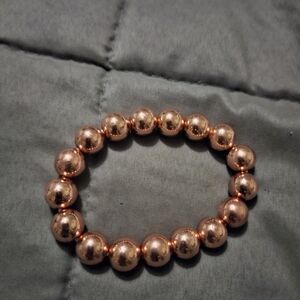 Rose Gold Hematite Beaded Stretch Bracelet - Women Jewelry